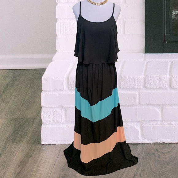 Gibson Latimer Tiered color block maxi dress - Picture 2 of 7